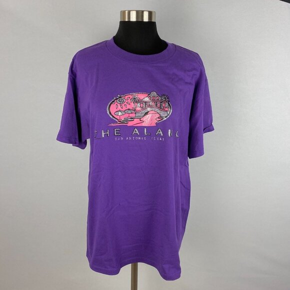 Unbranded Purple Short Sleeve T-Shirt The Alamo San Antonio TX Texas 41.5 Chest - Picture 1 of 5